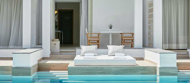 white palace swim up white room